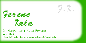 ferenc kala business card